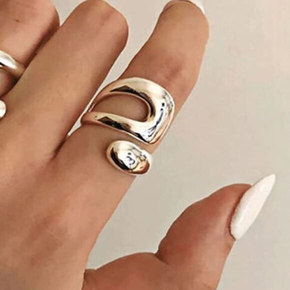 COPY - #12 ✨Re-Stocked✨ Sterling Silver Minimalist Design Adjustable Ring - Picture 1 of 8